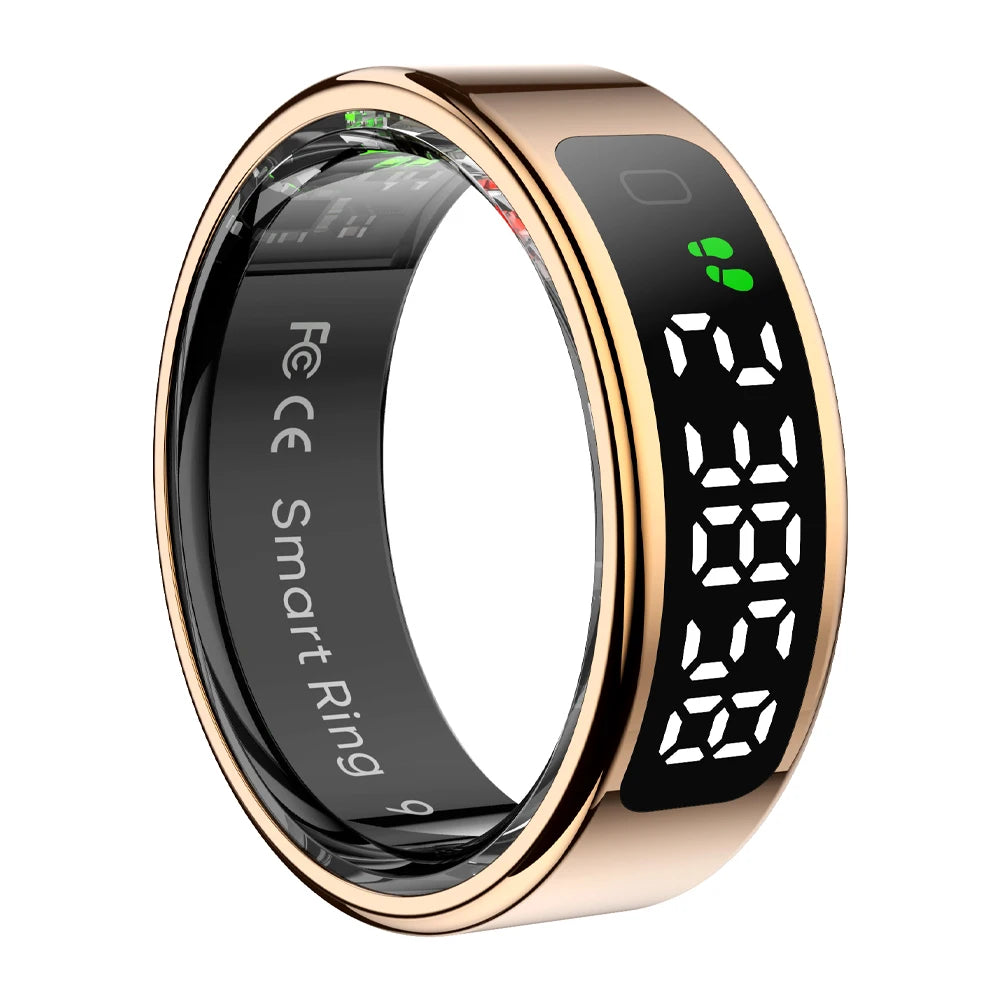 Smart Ring with Display Screen and Touch, Wireless Charging