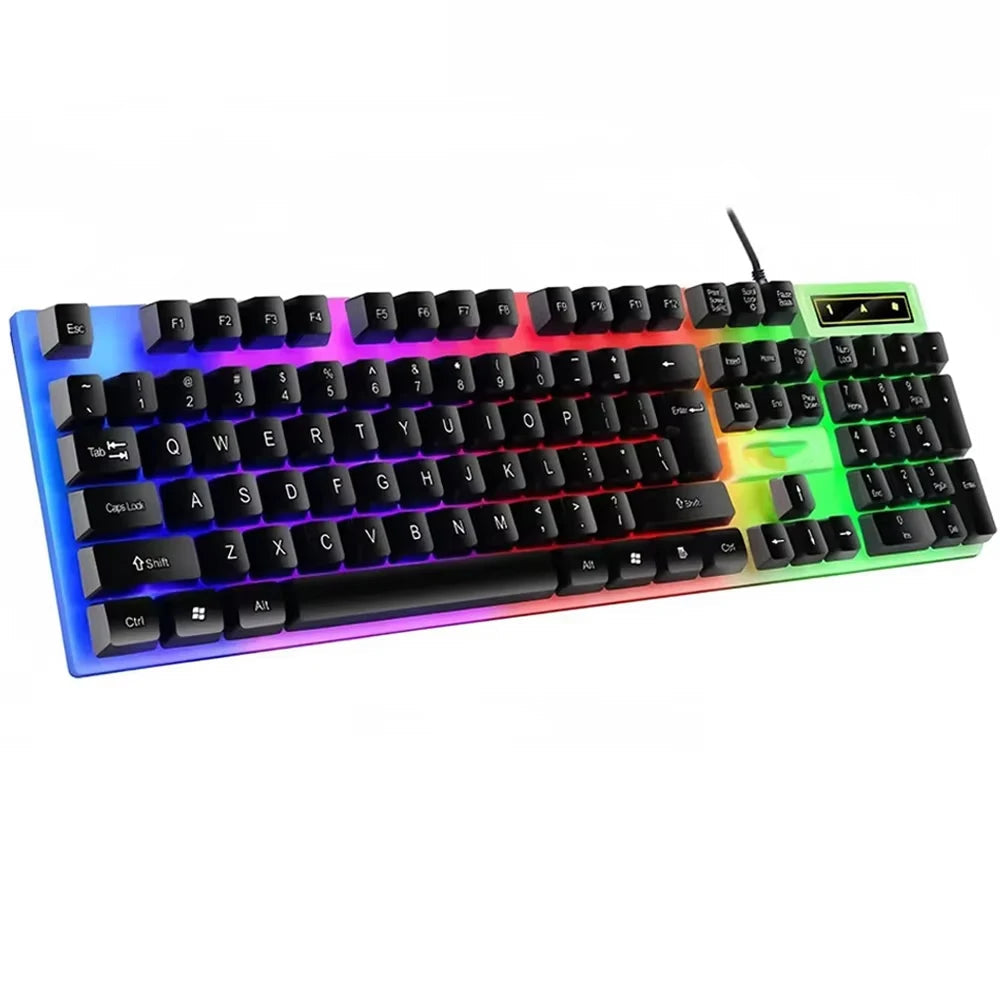 Wired Keyboard And Mouse Set USB Luminous Mechanical Keyboard Mice Set