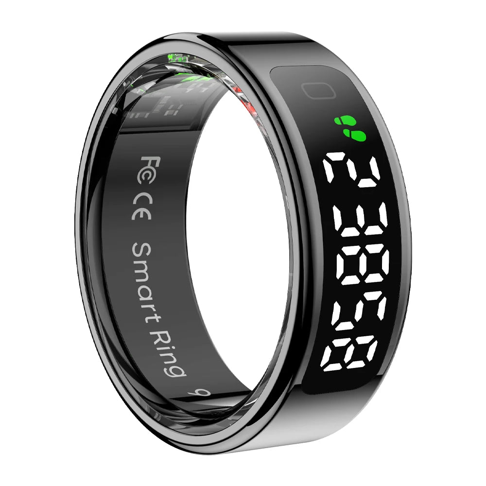 Smart Ring with Display Screen and Touch, Wireless Charging